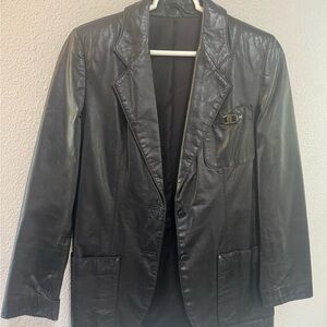 Vintage Etienne Aigner Black Leather Jacket